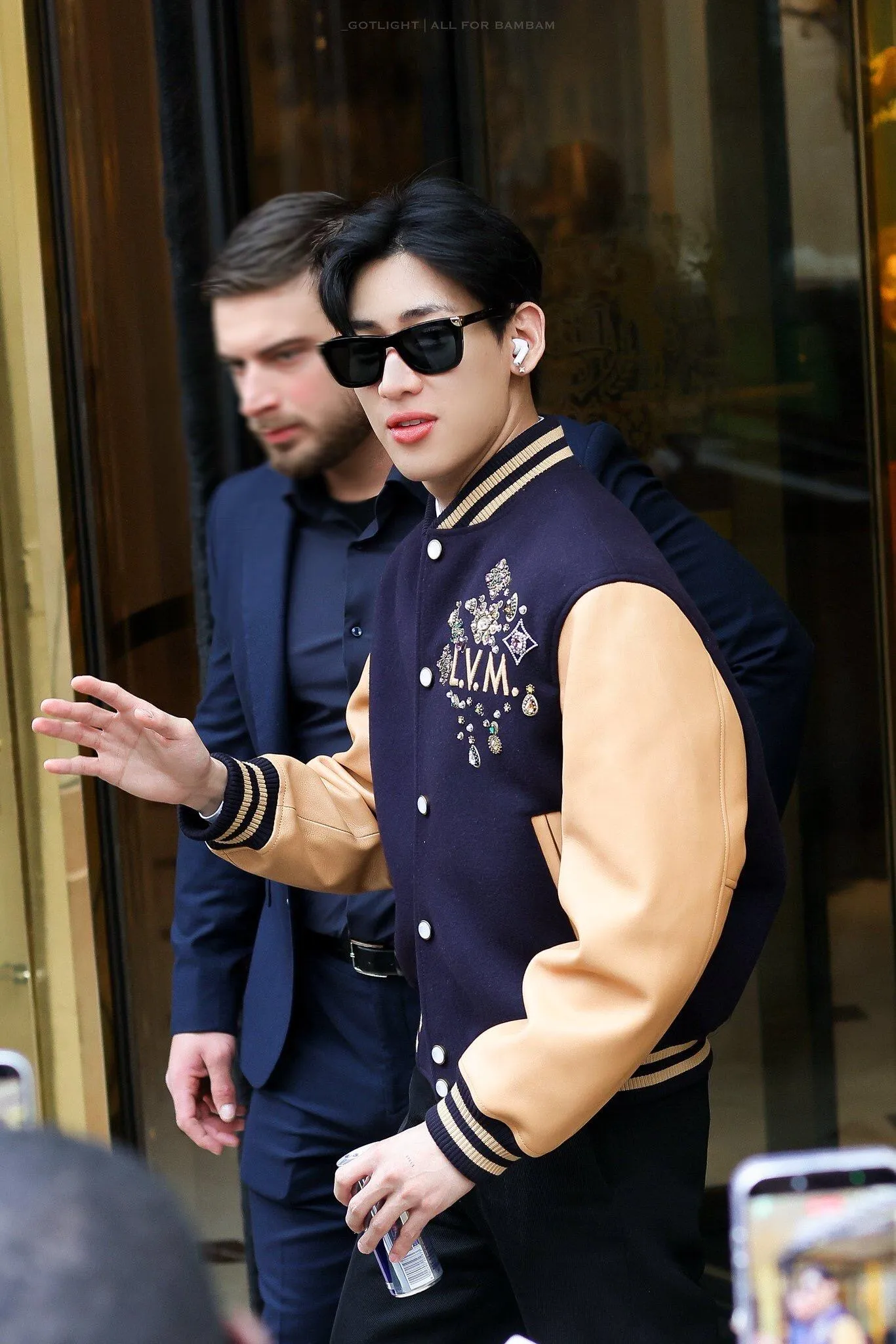 Louis Vuitton/Louis Vuitton colored diamond logo embroidered letters baseball jacket
